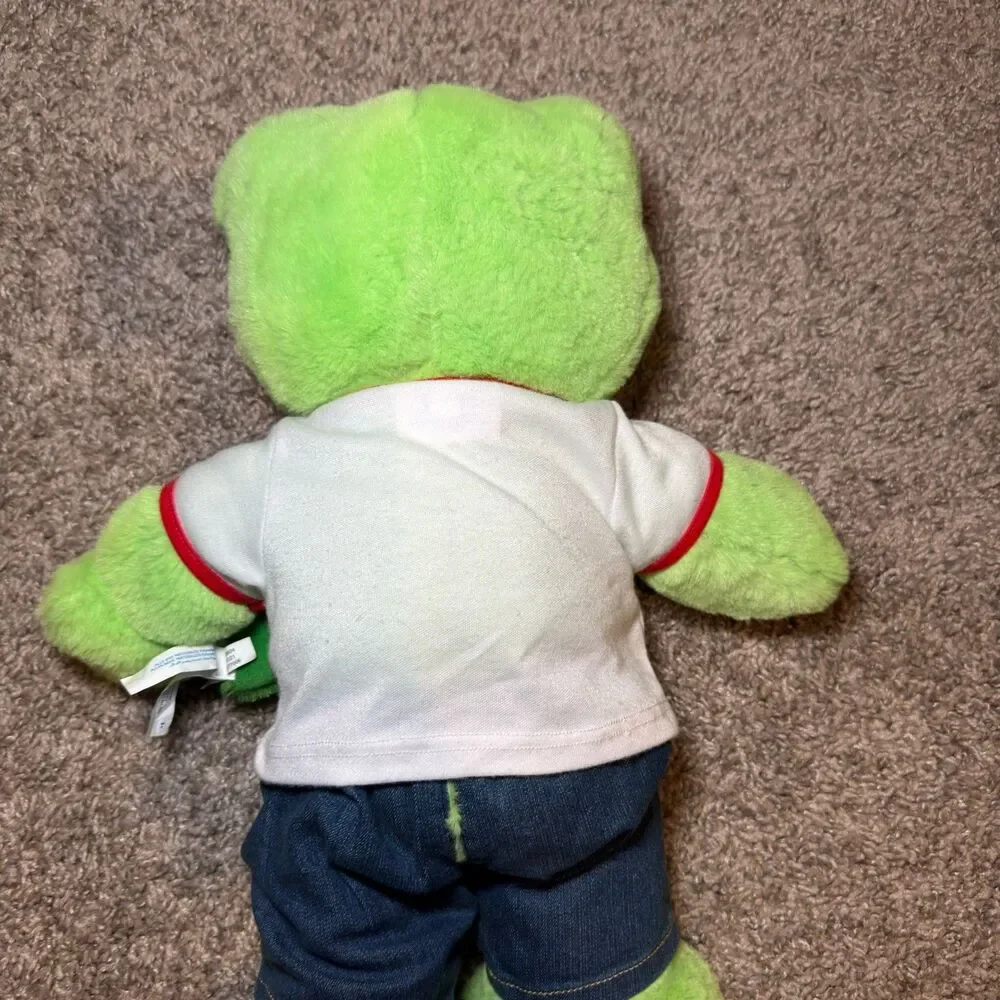 Build A Bear Plush Frog Green Mistle-Toad with Matching Shirt 16